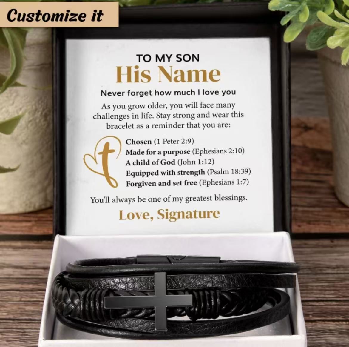 You Are One Of My Greatest Blessings - Cross Bracelet Gift for Son