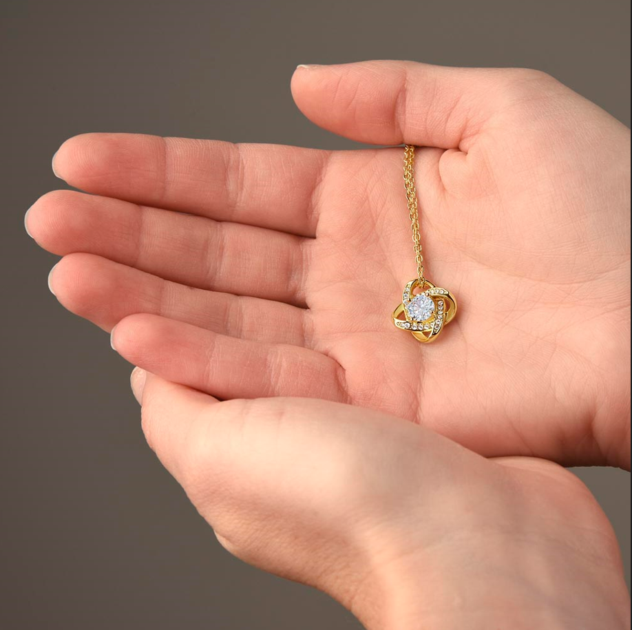 To My Daughter-In-Law Necklace - Love Knot Necklace - Eternal Rose Gift Box