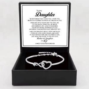 To My Daughter from Mom - Infinity Heart Bracelet - Forever Linked Together Gift