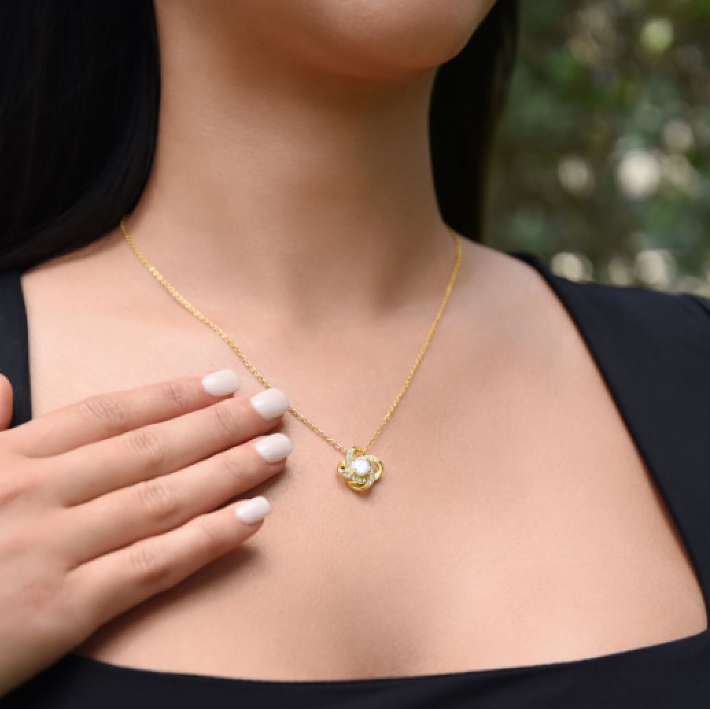 To My Daughter-In-Law Necklace - Love Knot Necklace - Eternal Rose Gift Box