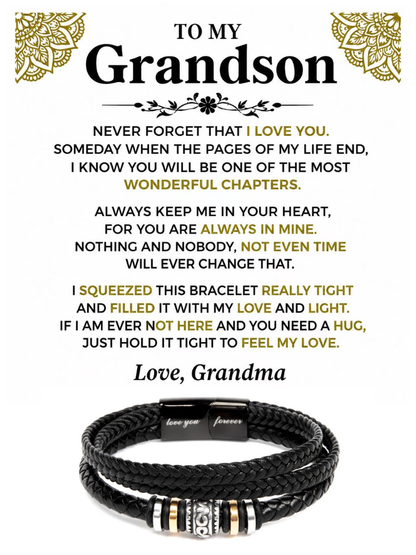 To My Grandson - Love You Forever Bracelet Gift