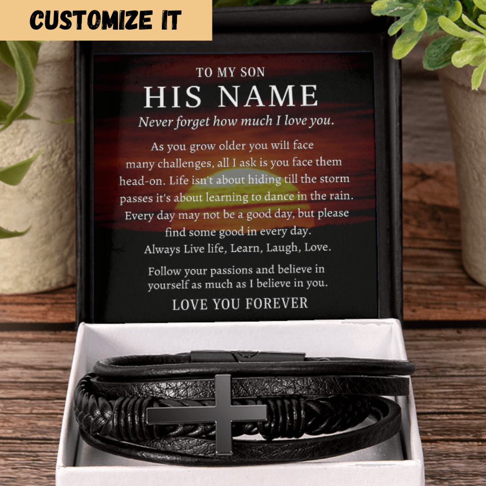 Believe In Yourself - Cross Bracelet Gift for Son