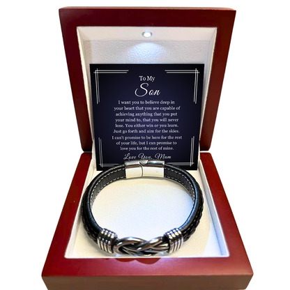 To My Son - Forever Linked Bracelet - You Will Never Lose Message Card Gift