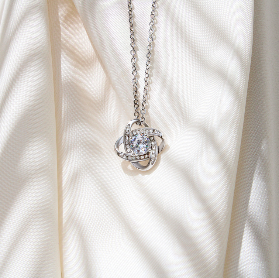 To My Daughter-In-Law Necklace - Love Knot Necklace - Eternal Rose Gift Box