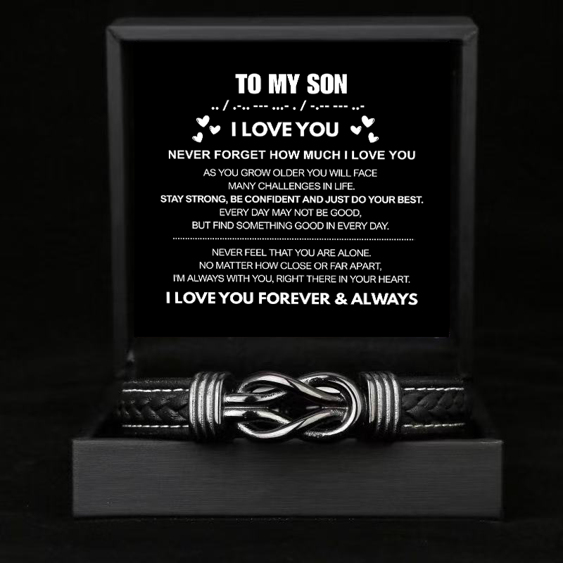To My Son - Forever Linked Bracelet - Never Forget I Love You Message Card Gift