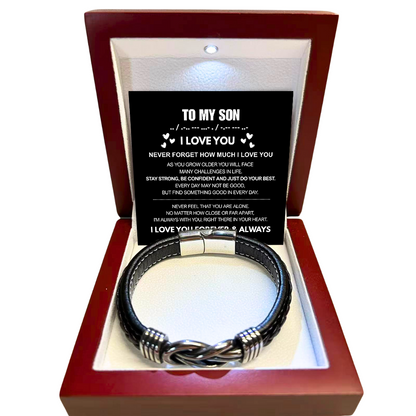 To My Son - Forever Linked Bracelet - Never Forget I Love You Message Card Gift
