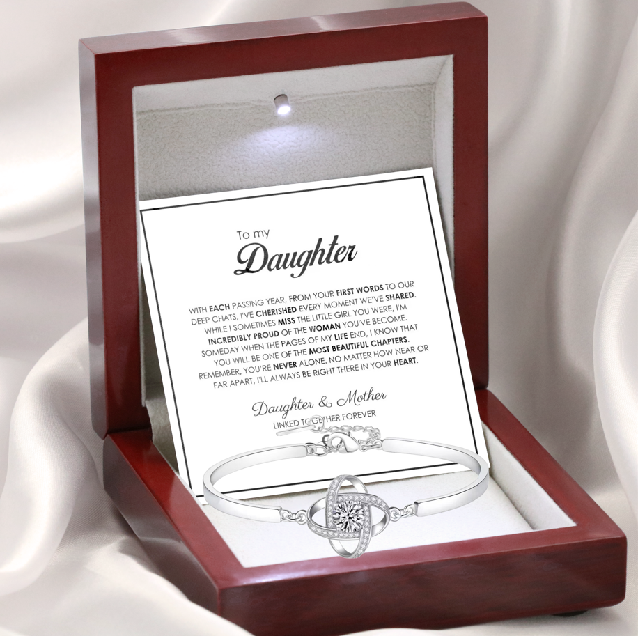 To My Daughter from Mom - Love Knot Bracelet - Forever Linked Together