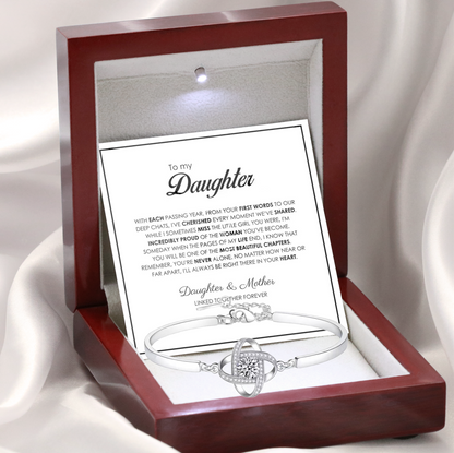 To My Daughter from Mom - Love Knot Bracelet - Forever Linked Together