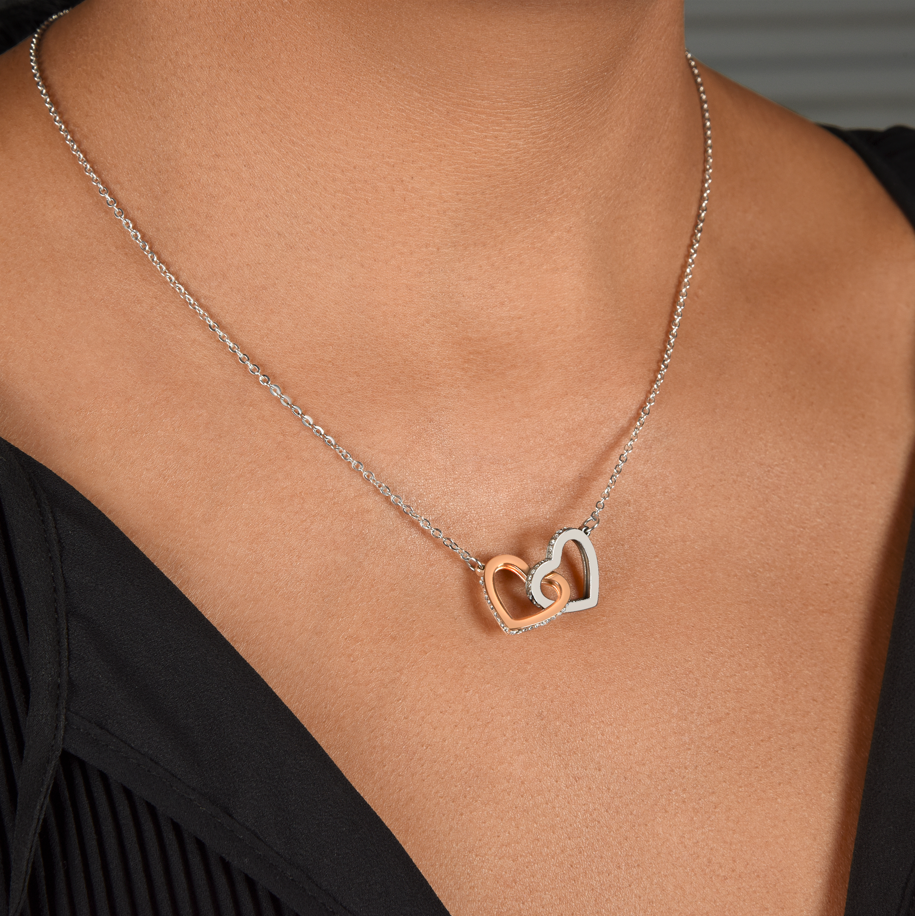 To My Granddaughter - Linked Hearts Necklace - Hearts Linked Forever