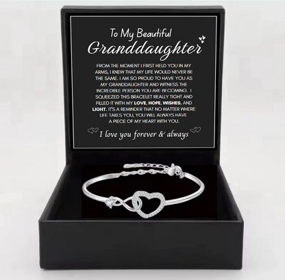To My Granddaughter - Infinity Heart Bracelet - I Love You Forever & Always