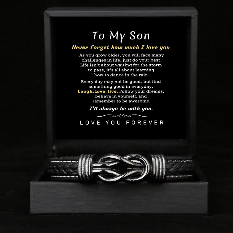 To My Son - Forever Linked Bracelet - Never Forget I Love You Message Card Gift