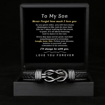 To My Son - Forever Linked Bracelet - Never Forget I Love You Message Card Gift