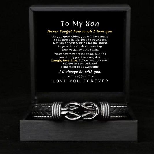 To My Son - Forever Linked Bracelet - Never Forget I Love You Message Card Gift