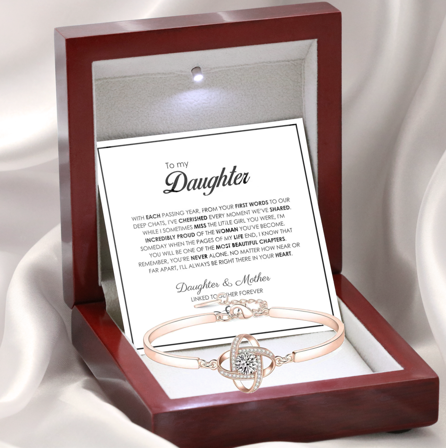 To My Daughter from Mom - Love Knot Bracelet - Forever Linked Together