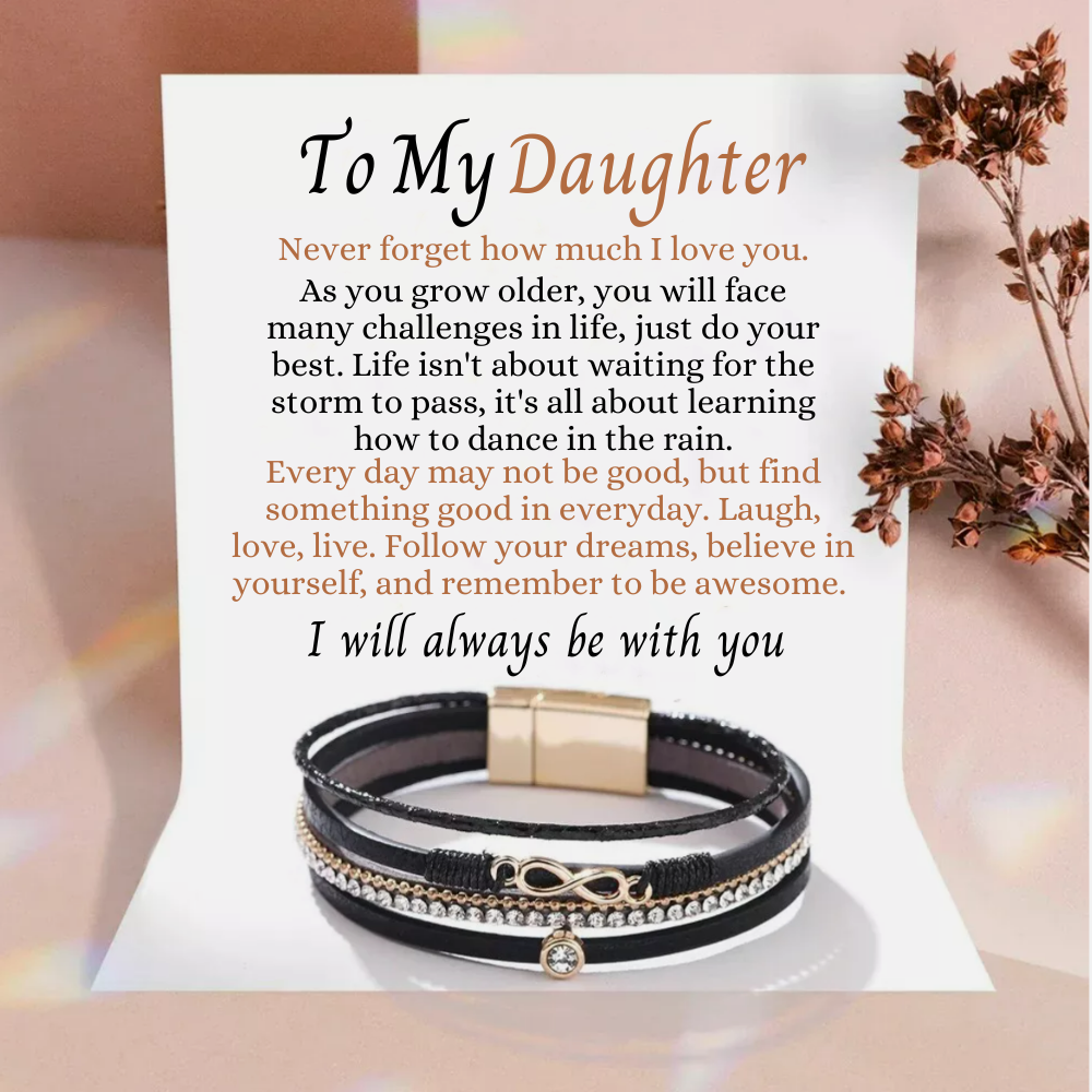 To My Daughter - Layered Bracelet - Remember to Be Awesome