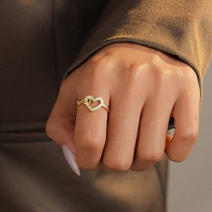 To My Daughter - Infinity Heart Ring - Linked Together Gift