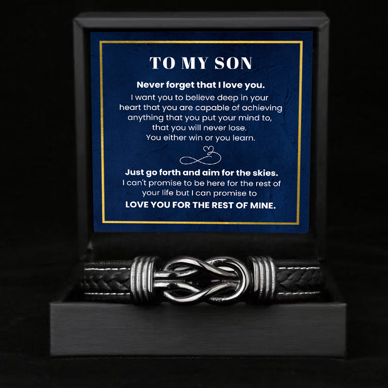 To My Son - Forever Linked Bracelet - Never Forget I Love You Message Card Gift