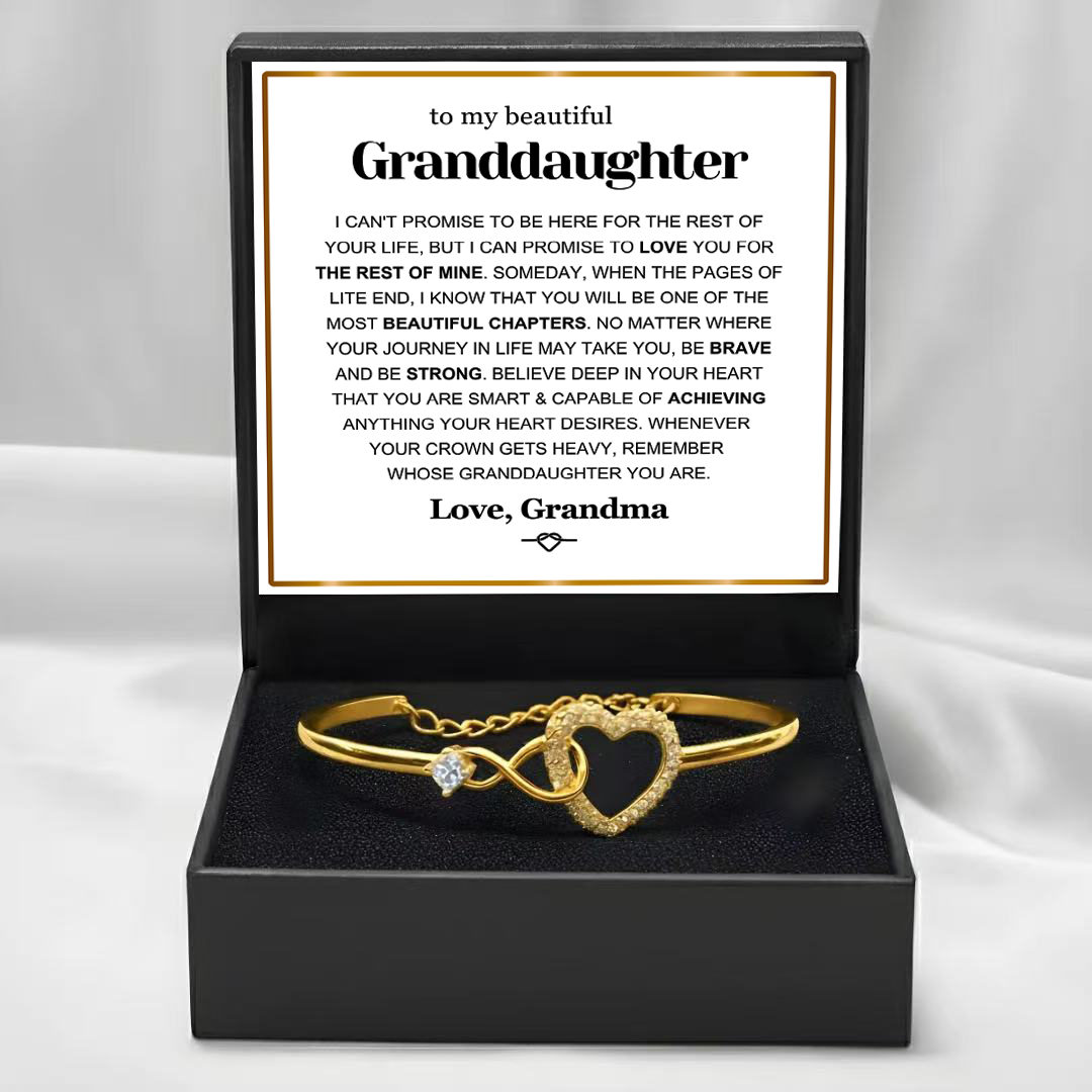 To My Granddaughter - Infinity Heart Bracelet - Be Brave and Strong Gift