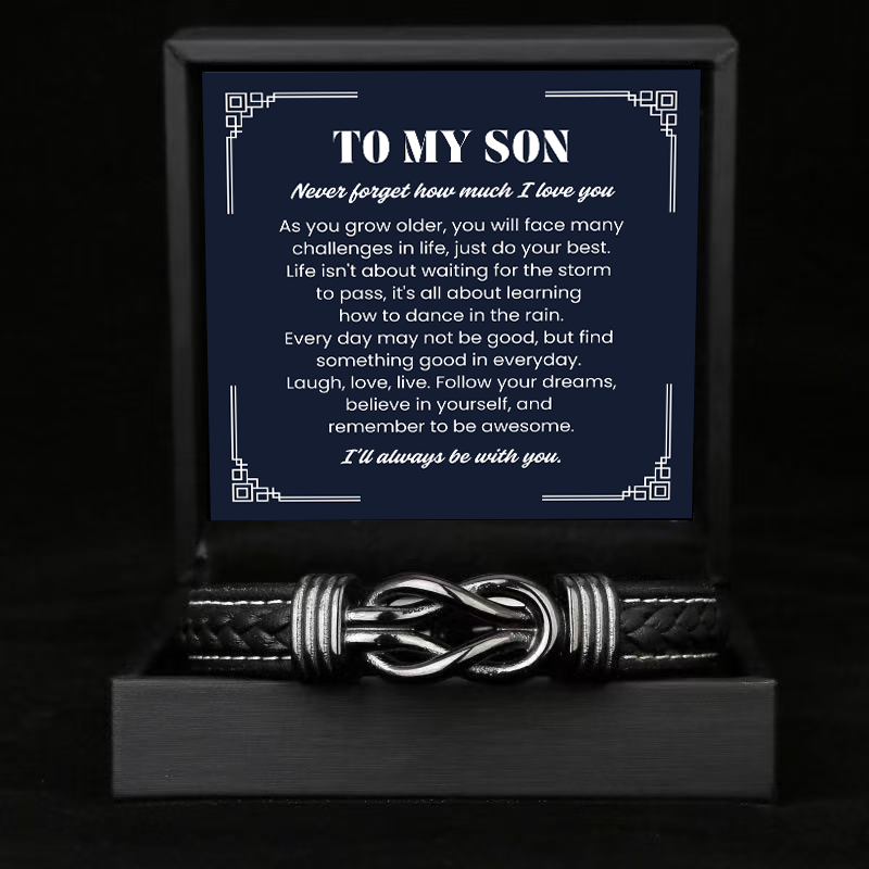 To My Son - Forever Linked Bracelet - Never Forget I Love You Message Card Gift