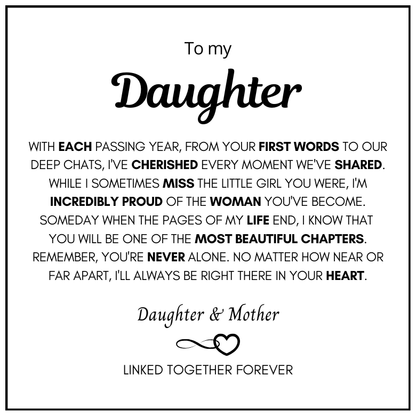 To My Daughter - Infinity Heart Bracelet - Forever Linked Together Message Card Gift