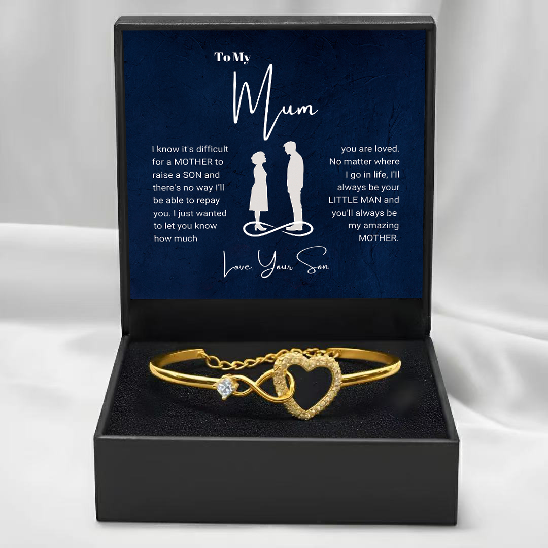 To My Mum from Son - Infinity Heart Bracelet - My Amazing Mum Gift