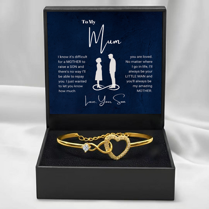 To My Mum from Son - Infinity Heart Bracelet - My Amazing Mum Gift