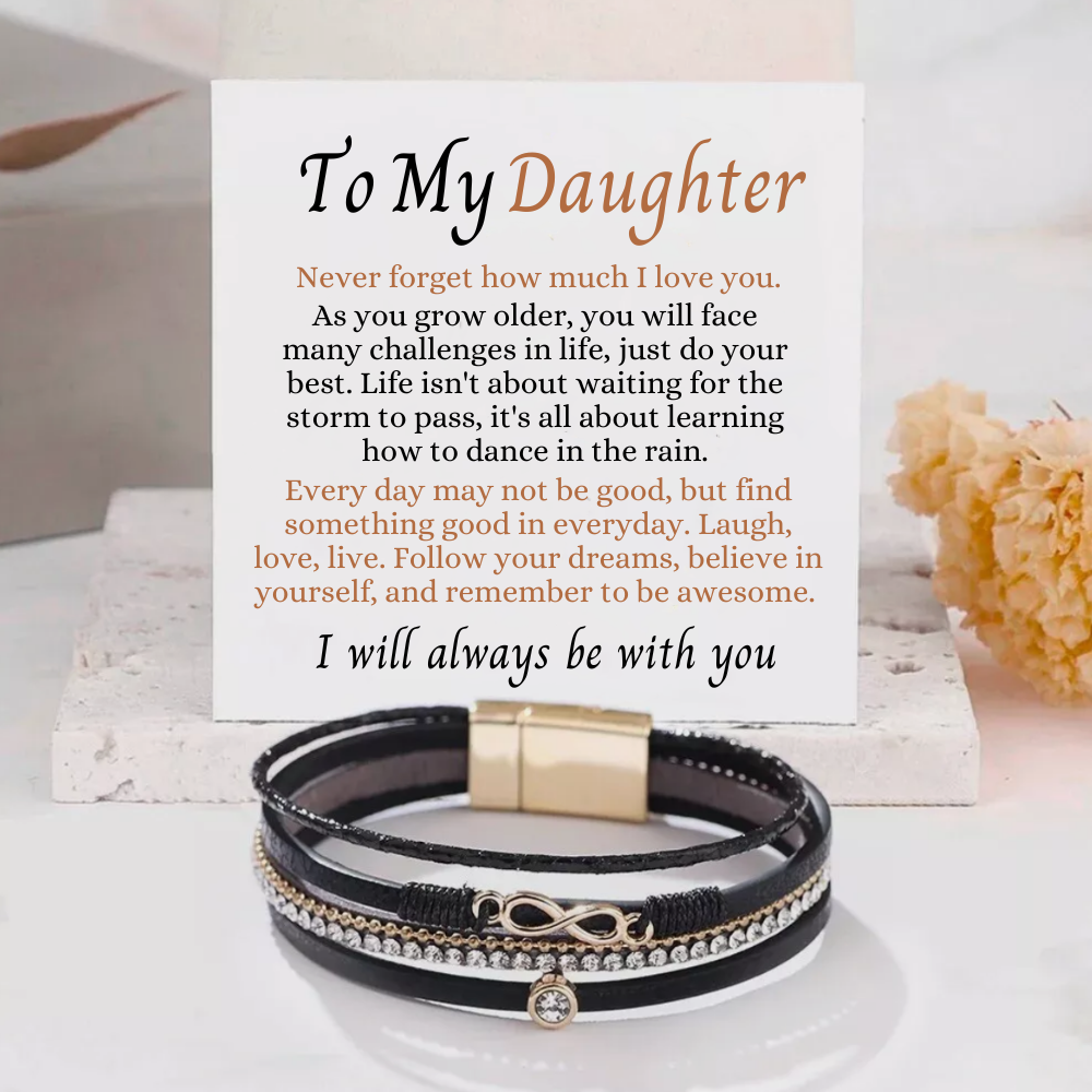 To My Daughter - Layered Bracelet - Remember to Be Awesome