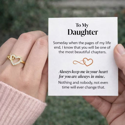To My Daughter - Infinity Heart Ring - Linked Together Gift