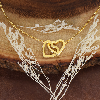 To My Mother In Law - Linked Hearts Necklace - You Are The Greatest Blessing Message Card Gift