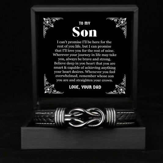 To My Son - Forever Linked Bracelet - Remember Whose Son You Are Message Card Gift