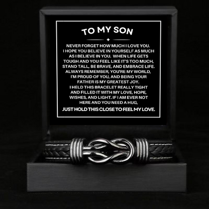 To My Son - Forever Linked Bracelet - Never Forget I Love You Message Card Gift