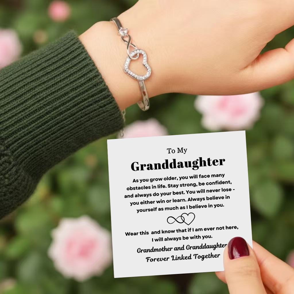 To My Granddaughter - Infinity Heart Bracelet - Linked Together Gift
