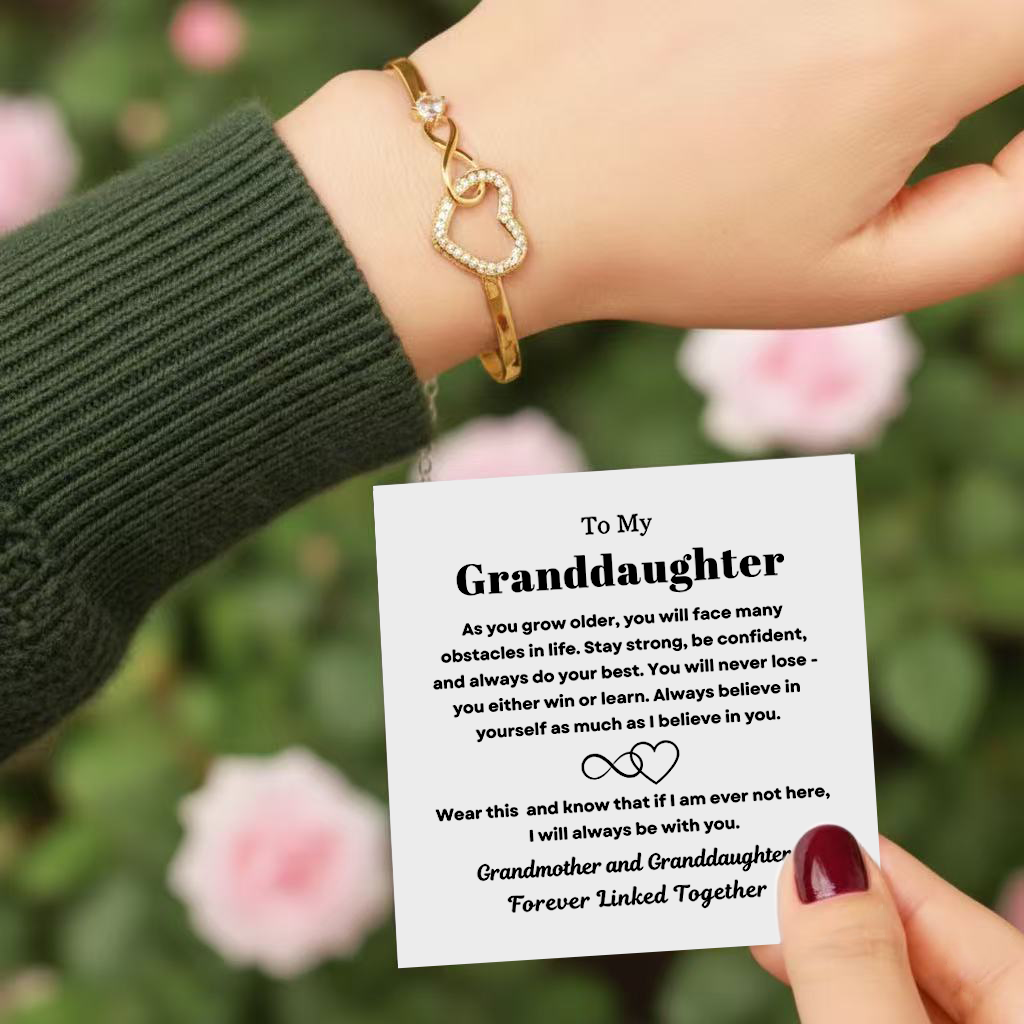 To My Granddaughter - Infinity Heart Bracelet - Linked Together Gift