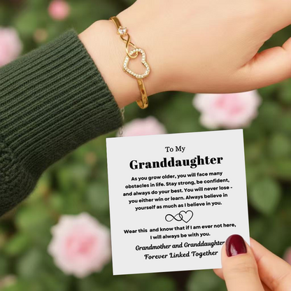 To My Granddaughter - Infinity Heart Bracelet - Linked Together Gift