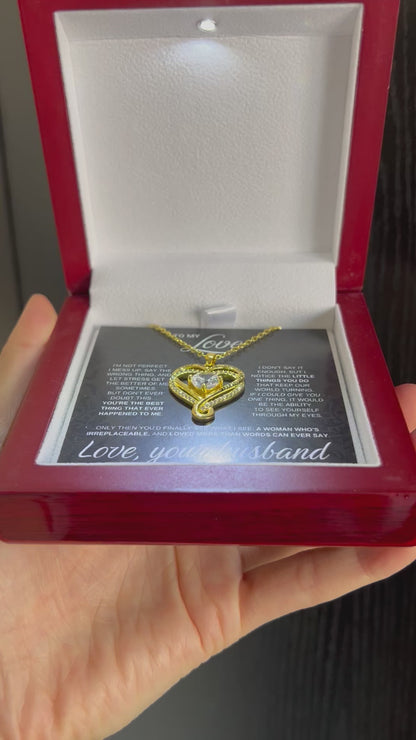 To My Love - Double Hearts Necklace - You Are the Best Thing Christmas Anniversary Valentine's Day Gift