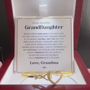 To My Granddaughter - Infinity Heart Bracelet - Forever My Little Girl Gift