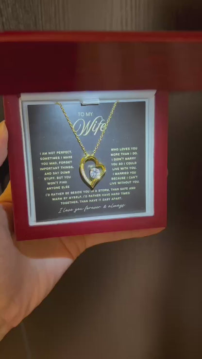 To My Wife - Love Heart Necklace - You Are My Entire World from Husband