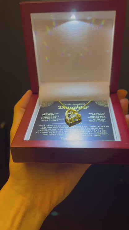 To Our Granddaughter Necklace from Dad - Love Heart Necklace - Message Card Jewelry Gift