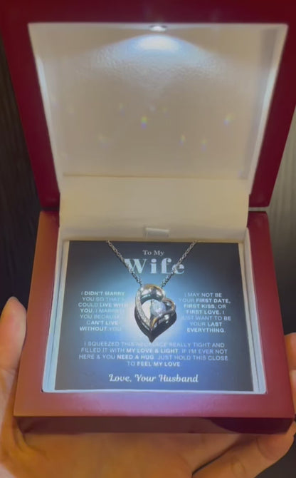 To My Wife - Love Heart Necklace - Feel My Love Valentine's Day Gift