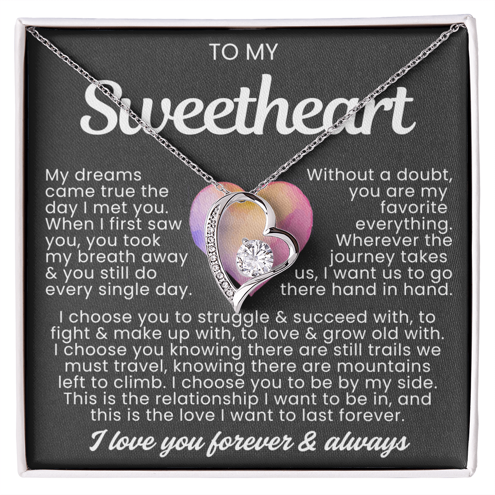 To My Sweetheart Necklace - Love Heart Necklace - I Choose You