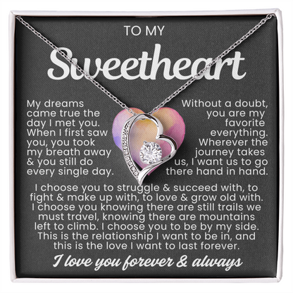 To My Sweetheart Necklace - Love Heart Necklace - I Choose You