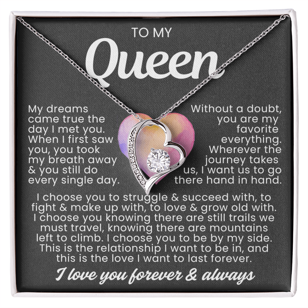 To My Queen Necklace - Love Heart Necklace - I Choose You