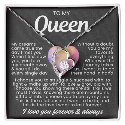 To My Queen Necklace - Love Heart Necklace - I Choose You