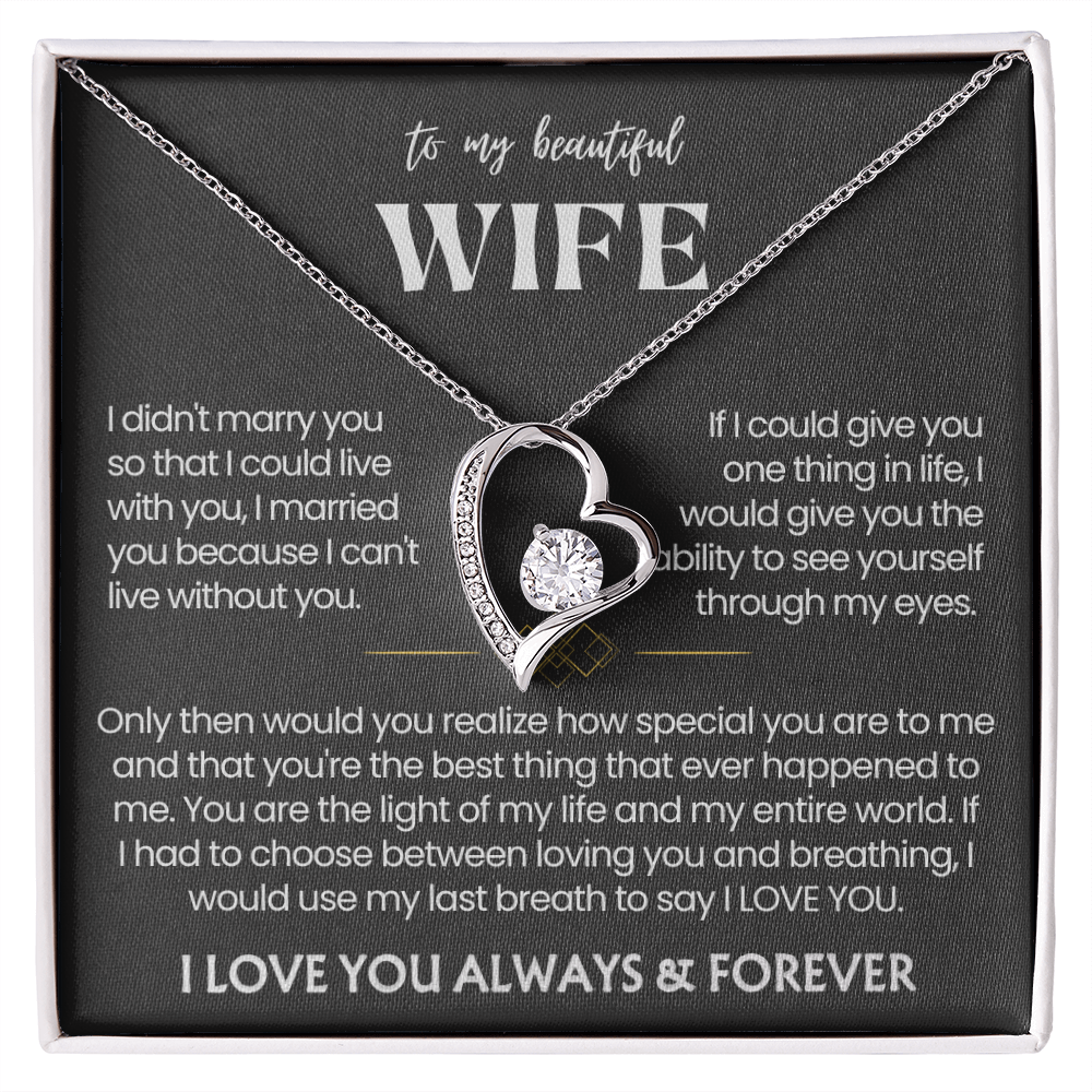 To My Wife - Love Heart Necklace - You Are the Best Thing