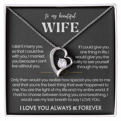 To My Wife - Love Heart Necklace - You Are the Best Thing