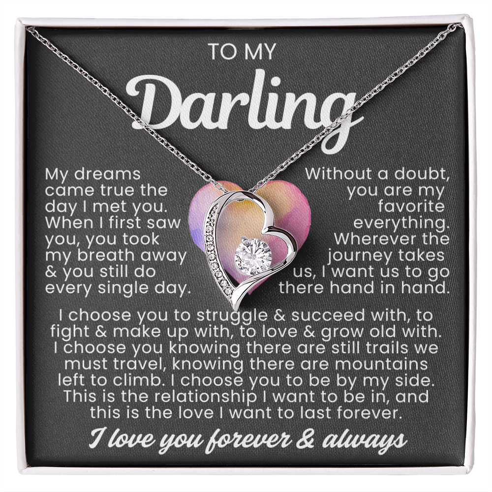 To My Darling Necklace - Love Heart Necklace - I Choose You
