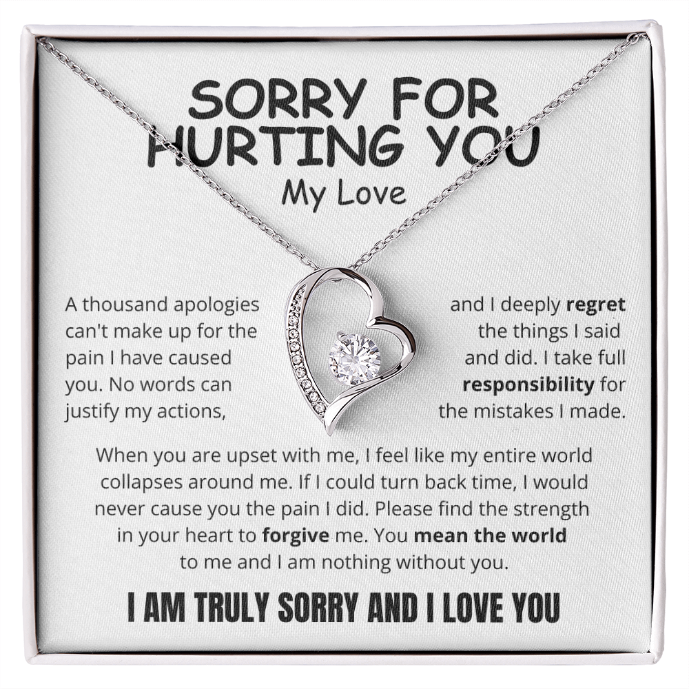 To My Love - Love Heart Necklace - I Am Sorry
