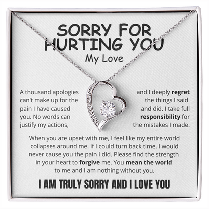 To My Love - Love Heart Necklace - I Am Sorry