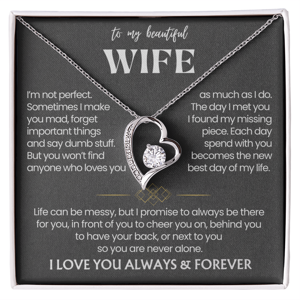 To My Wife - Love Heart Necklace - You Are the Greatest Gift