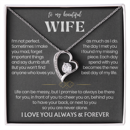 To My Wife - Love Heart Necklace - You Are the Greatest Gift